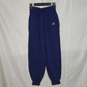 Womens Adidas Blue Joggers With Gold Emblem. Never Worn.